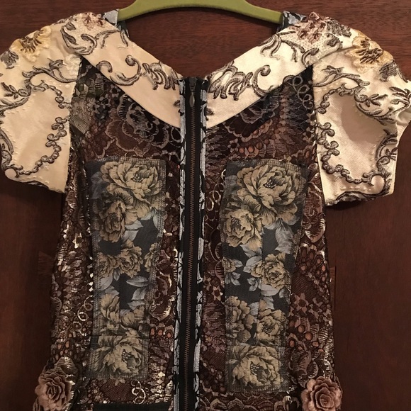 Anthropologie Embroidered Brocade Dress. NEW - Picture 6 of 8